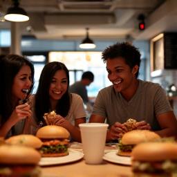 Customers enjoying dining at Yamata Burger
